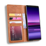 Flip Cover Sony Xperia 5 Effet Cuir Vintage Stylisé Flip Cover Sony Xperia 5 Effet Cuir Vintage Stylisé