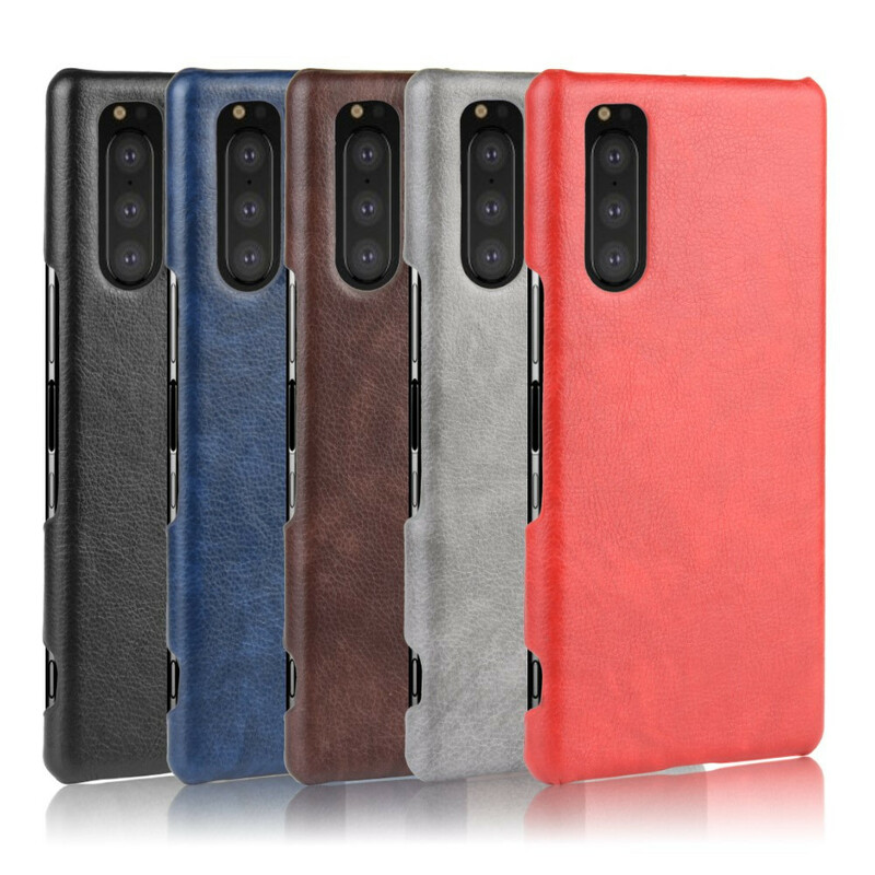 Coque Sony Xperia 5 Effet Cuir Litchi Coque Sony Xperia 5 Effet Cuir Litchi