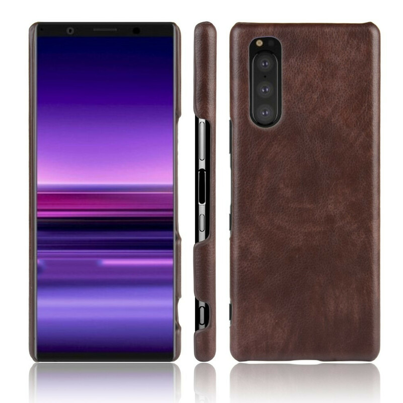 Coque Sony Xperia 5 Effet Cuir Litchi