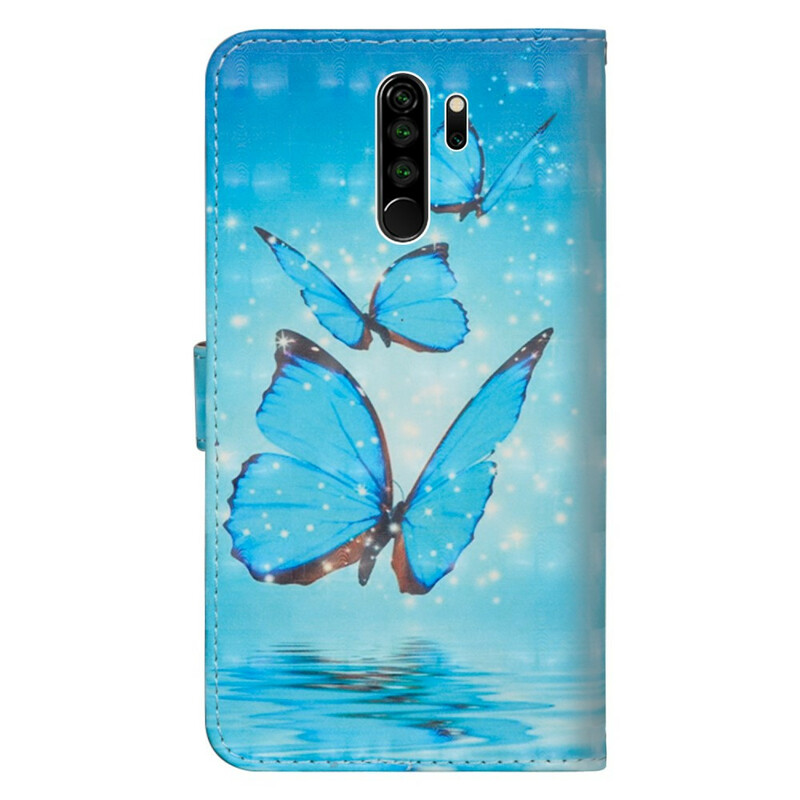 Housse Xiaomi Redmi Note 8 Pro Papillons Bleus Volants Housse Xiaomi Redmi Note 8 Pro Papillons Bleus Volants