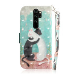 Housse Xiaomi Redmi Note 8 Pro Amis Chats à Lanière Housse Xiaomi Redmi Note 8 Pro Amis Chats à Lanière