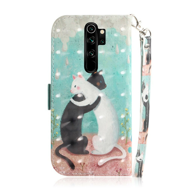 Housse Xiaomi Redmi Note 8 Pro Amis Chats à Lanière Housse Xiaomi Redmi Note 8 Pro Amis Chats à Lanière