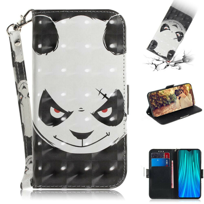 Housse Xiaomi Redmi Note 8 Pro Angry Panda à Lanière Housse Xiaomi Redmi Note 8 Pro Angry Panda à Lanière