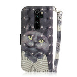 Housse Xiaomi Redmi Note 8 Pro Chat Gris à Lanière Housse Xiaomi Redmi Note 8 Pro Chat Gris à Lanière