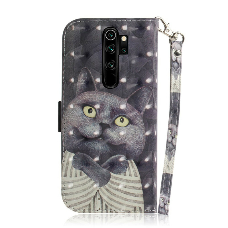 Housse Xiaomi Redmi Note 8 Pro Chat Gris à Lanière Housse Xiaomi Redmi Note 8 Pro Chat Gris à Lanière