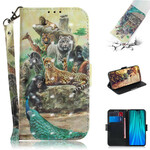Housse Xiaomi Redmi Note 8 Pro Animaux Safari à Lanière Housse Xiaomi Redmi Note 8 Pro Animaux Safari à Lanière