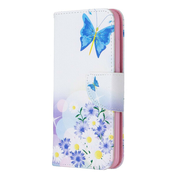 Housse Xiaomi Redmi 7A Papillons et Fleurs Peints