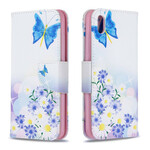 Housse Xiaomi Redmi 7A Papillons et Fleurs Peints Housse Xiaomi Redmi 7A Papillons et Fleurs Peints