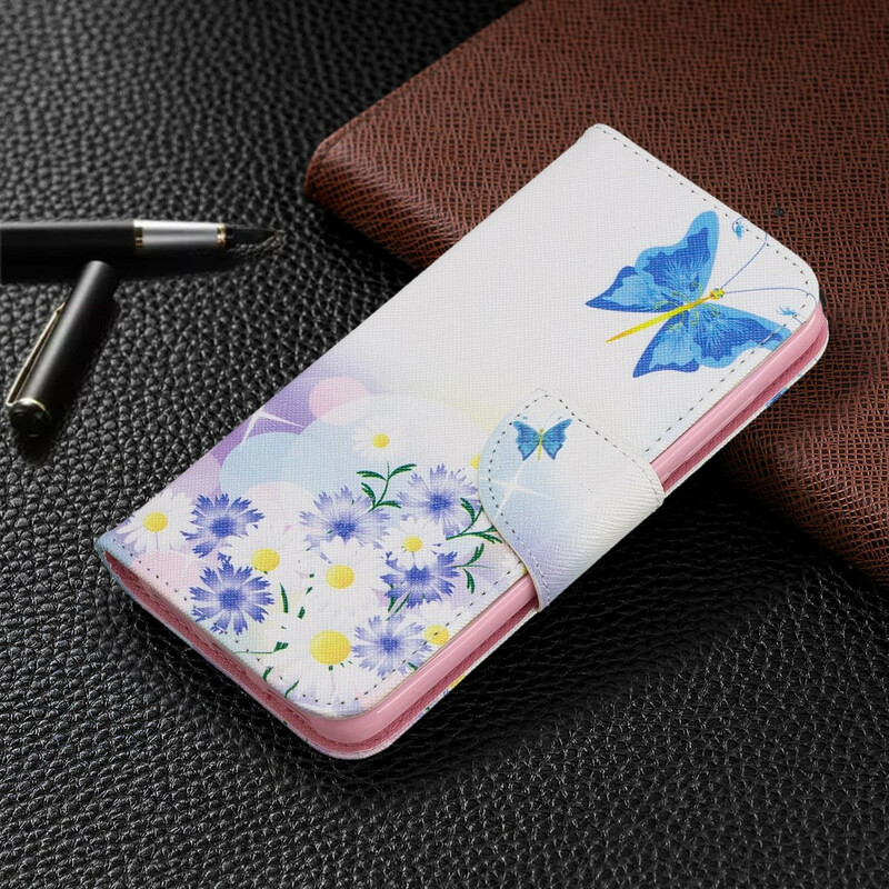 Housse Xiaomi Redmi 7A Papillons et Fleurs Peints