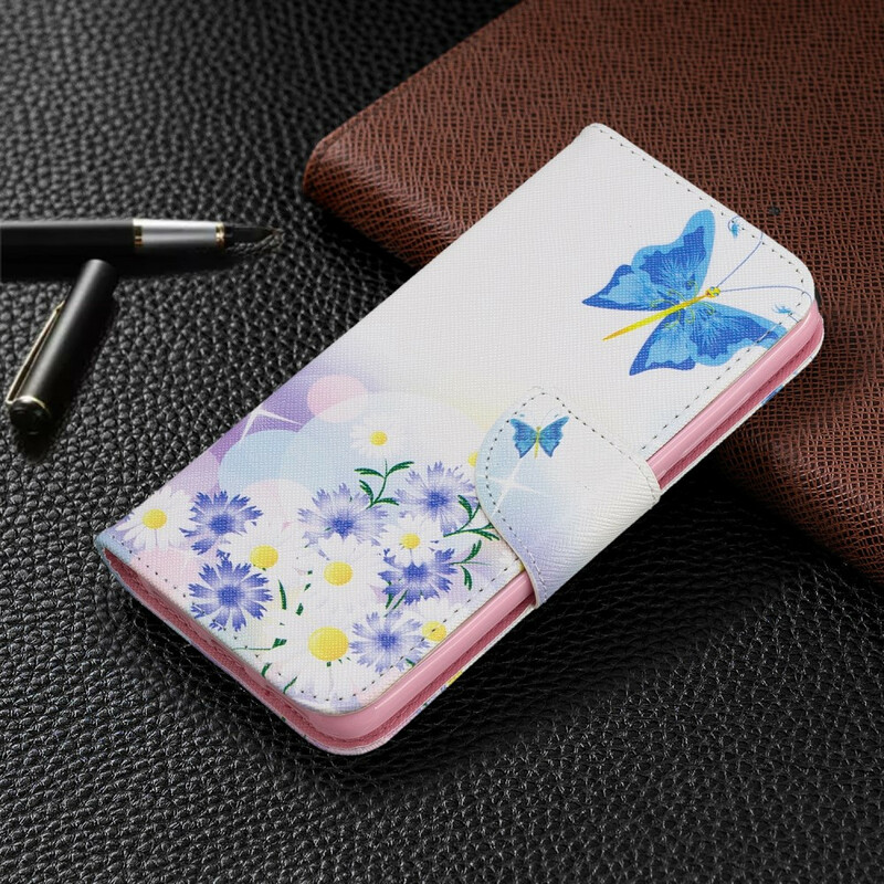 Housse Xiaomi Redmi 7A Papillons et Fleurs Peints Housse Xiaomi Redmi 7A Papillons et Fleurs Peints