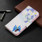 Housse Xiaomi Redmi 7A Papillons et Fleurs Peints Housse Xiaomi Redmi 7A Papillons et Fleurs Peints