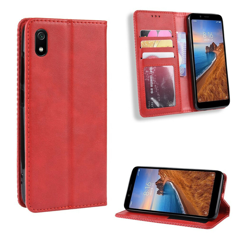 Flip Cover Xiaomi Redmi 7A Effet Cuir Vintage Stylisé Flip Cover Xiaomi Redmi 7A Effet Cuir Vintage Stylisé
