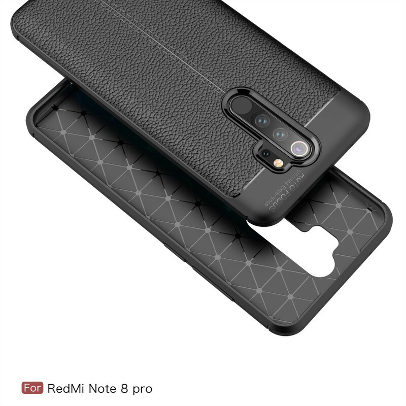 Coque Xiaomi Redmi Note 8 Pro Effet Cuir Litchi Double line