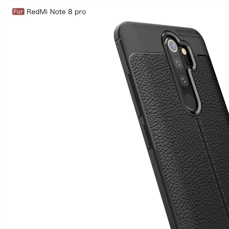 Coque Xiaomi Redmi Note 8 Pro Effet Cuir Litchi Double line