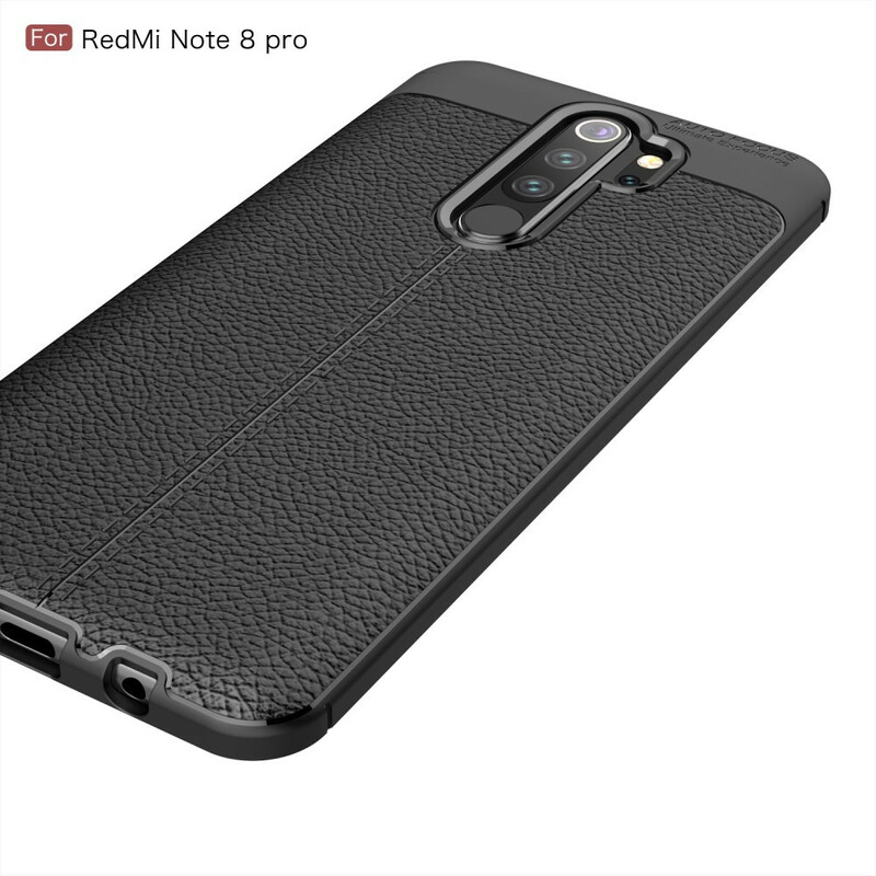 Coque Xiaomi Redmi Note 8 Pro Effet Cuir Litchi Double line