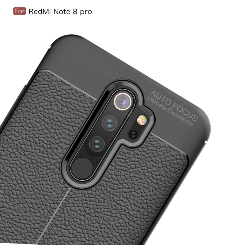 Coque Xiaomi Redmi Note 8 Pro Effet Cuir Litchi Double line