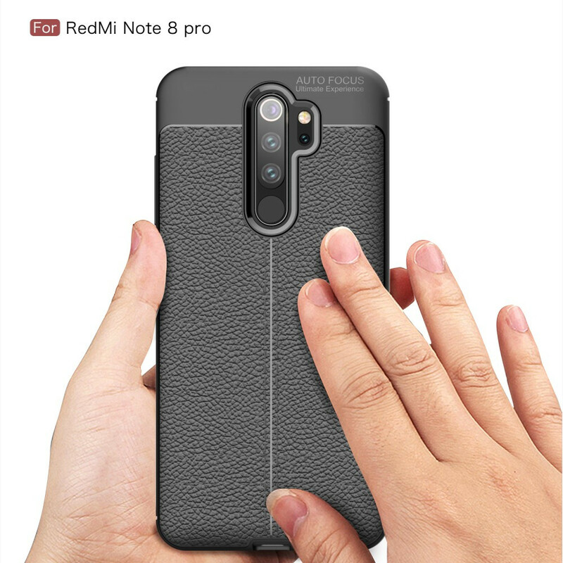 Coque Xiaomi Redmi Note 8 Pro Effet Cuir Litchi Double line