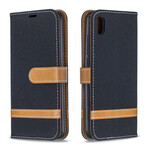 Housse Xiaomi Redmi 7A Tissu et Effet Cuir à Lanière Housse Xiaomi Redmi 7A Tissu et Effet Cuir à Lanière