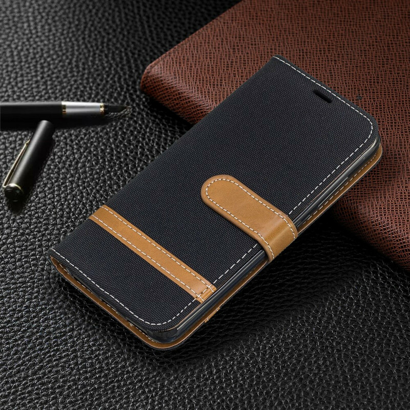 Housse Xiaomi Redmi 7A Tissu et Effet Cuir à Lanière Housse Xiaomi Redmi 7A Tissu et Effet Cuir à Lanière