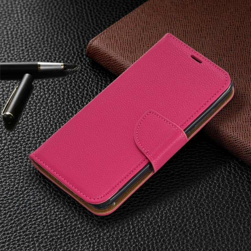 Housse Xiaomi Redmi 7A Effet Cuir Litchi Coloré à Lanière Housse Xiaomi Redmi 7A Effet Cuir Litchi Coloré à Lanière
