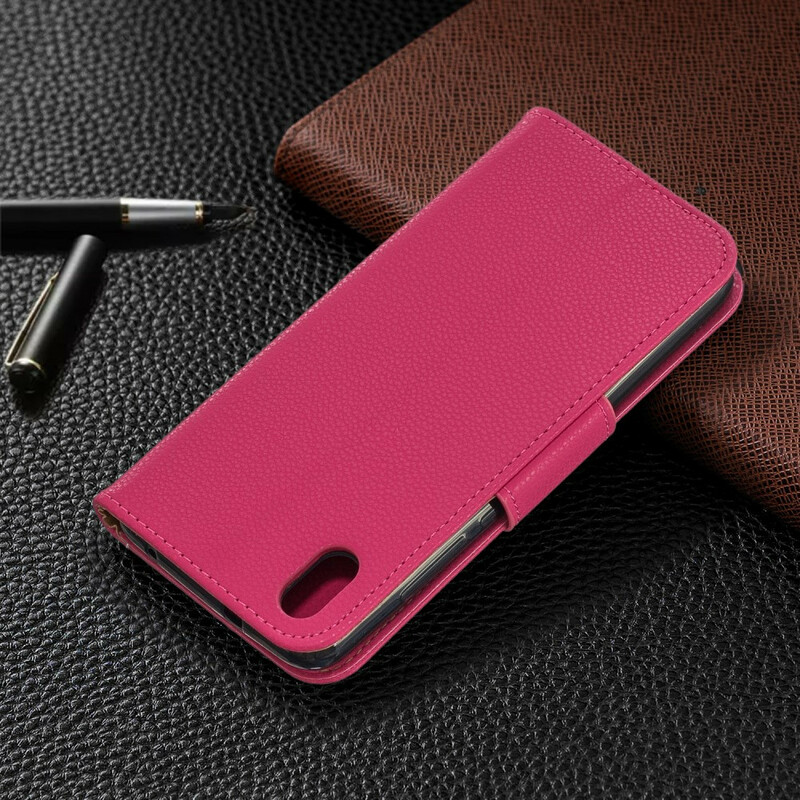 Housse Xiaomi Redmi 7A Effet Cuir Litchi Coloré à Lanière Housse Xiaomi Redmi 7A Effet Cuir Litchi Coloré à Lanière