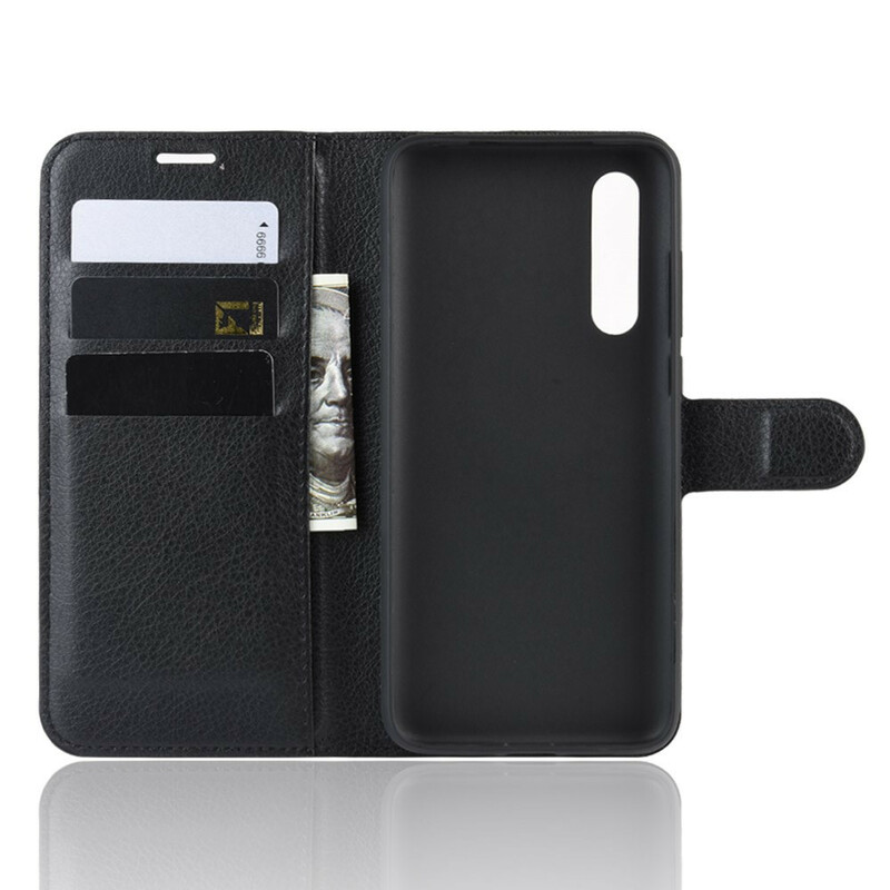 Housse Xiaomi Mi 9 Lite Simili Cuir Litchi Classique Housse Xiaomi Mi 9 Lite Simili Cuir Litchi Classique