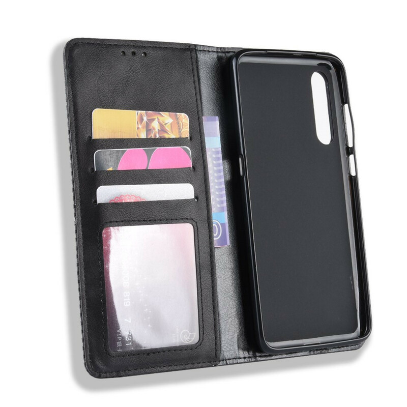 Flip Cover Xiaomi Mi 9 Lite Effet Cuir Vintage Stylisé Flip Cover Xiaomi Mi 9 Lite Effet Cuir Vintage Stylisé