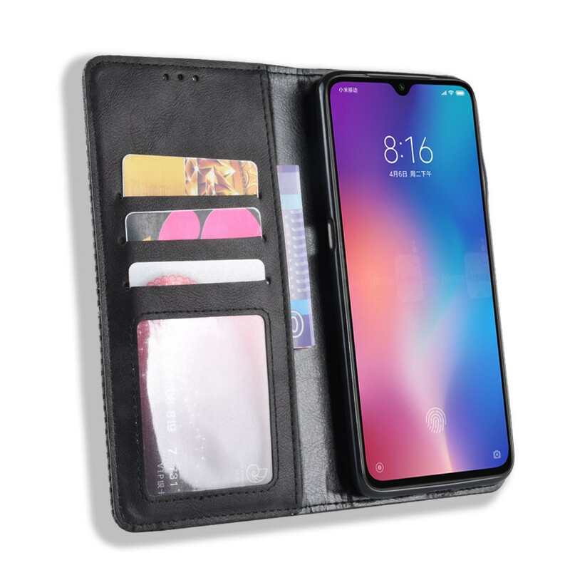 Flip Cover Xiaomi Mi 9 Lite Effet Cuir Vintage Stylisé Flip Cover Xiaomi Mi 9 Lite Effet Cuir Vintage Stylisé
