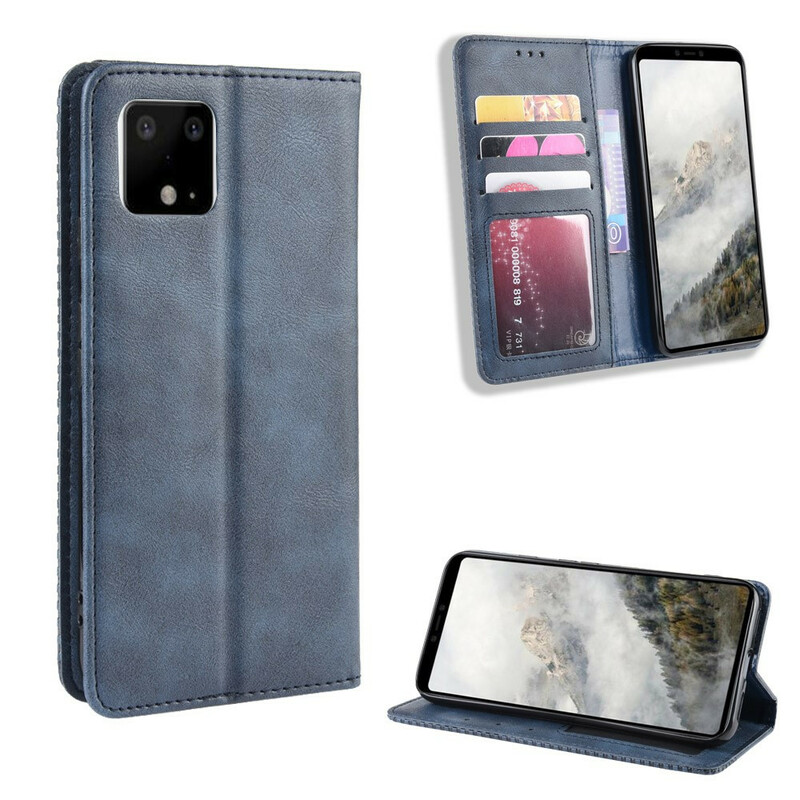 Flip Cover Google Pixel 4 XL Effet Cuir Vintage Stylisé Flip Cover Google Pixel 4 XL Effet Cuir Vintage Stylisé