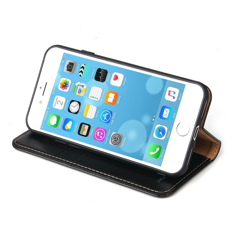 Flip Cover iPhone 8 / 7 Style Cuir Coutures Flip Cover iPhone 8 / 7 Style Cuir Coutures