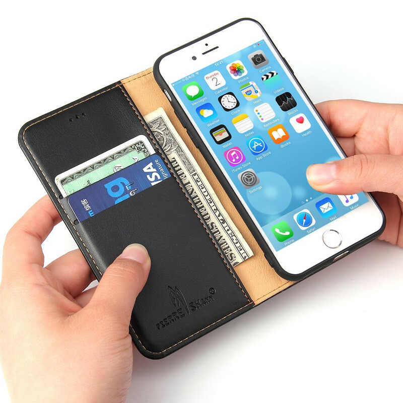 Flip Cover iPhone 8 / 7 Style Cuir Coutures Flip Cover iPhone 8 / 7 Style Cuir Coutures