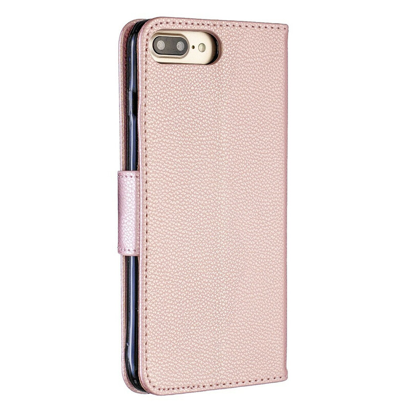Housse iPhone 8 Plus / 7 Plus Effet Cuir Litchi Coloré à Lanière Housse iPhone 8 Plus / 7 Plus Effet Cuir Litchi Coloré à Lanière
