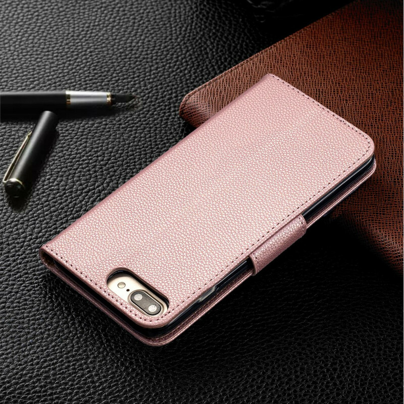 Housse iPhone 8 Plus / 7 Plus Effet Cuir Litchi Coloré à Lanière Housse iPhone 8 Plus / 7 Plus Effet Cuir Litchi Coloré à Lanière