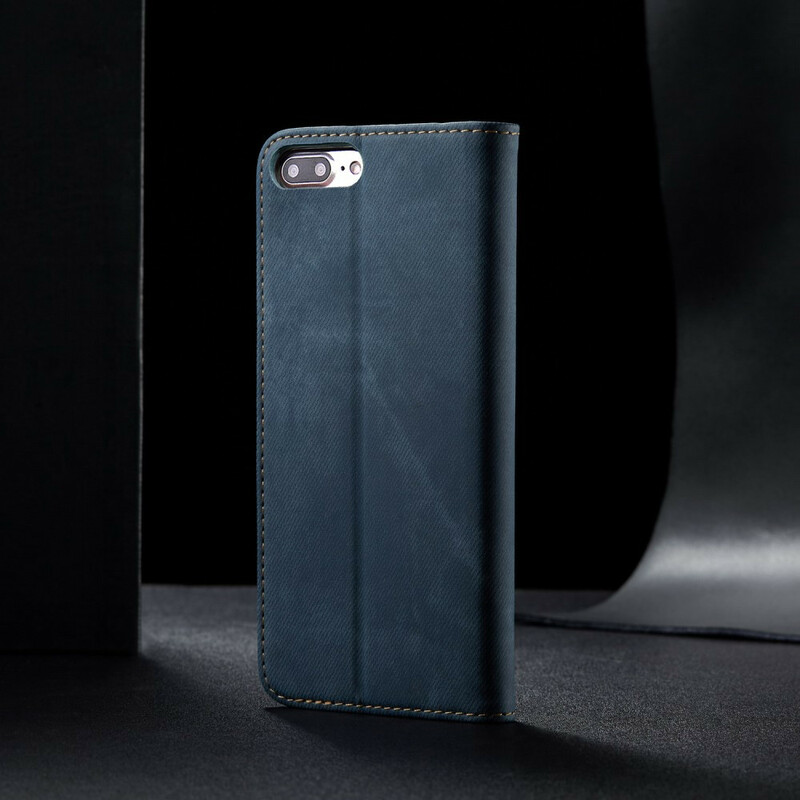 Flip Cover iPhone 8 Plus / 7 Plus Simili Cuir Texture Jeans