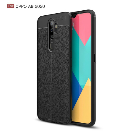 Coque Oppo A9 2020 Effet Cuir Litchi Double line