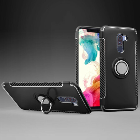 Coque Xiaomi Pocophone F1 Fibre Carbone Anneau Magnétique