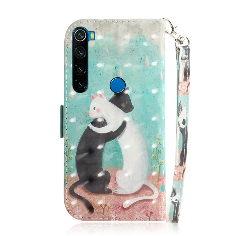 Housse Xiaomi Redmi Note 8 Amis Chats à Lanière Housse Xiaomi Redmi Note 8 Amis Chats à Lanière