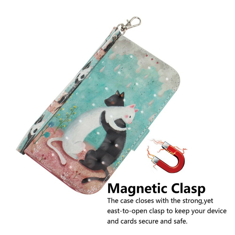 Housse Xiaomi Redmi Note 8 Amis Chats à Lanière Housse Xiaomi Redmi Note 8 Amis Chats à Lanière