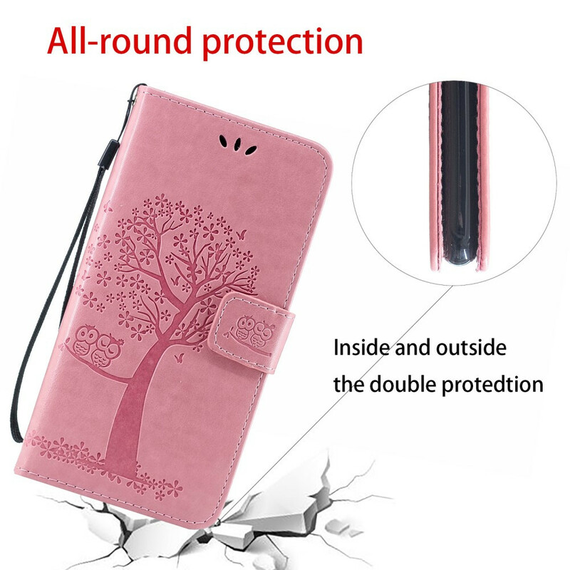 Housse Xiaomi Redmi Note 8 Arbre et Hiboux à Lanière Housse Xiaomi Redmi Note 8 Arbre et Hiboux à Lanière