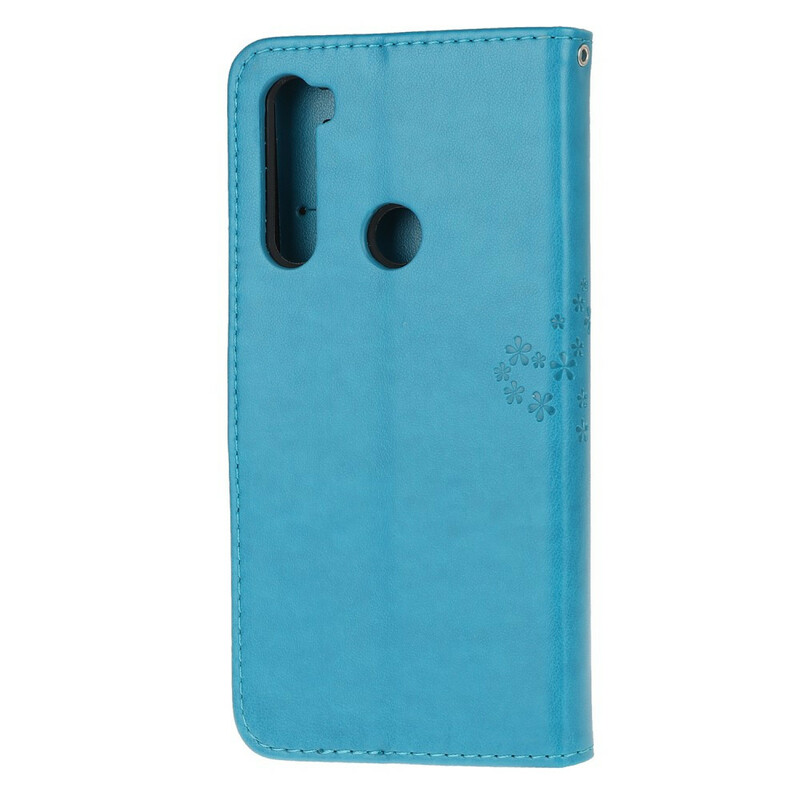 Housse Xiaomi Redmi Note 8 Arbre et Hiboux à Lanière