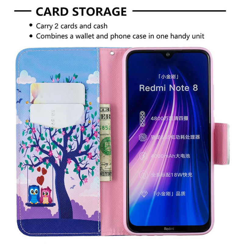 Housse Xiaomi Redmi Note 8 Hiboux Sur La Balancoire