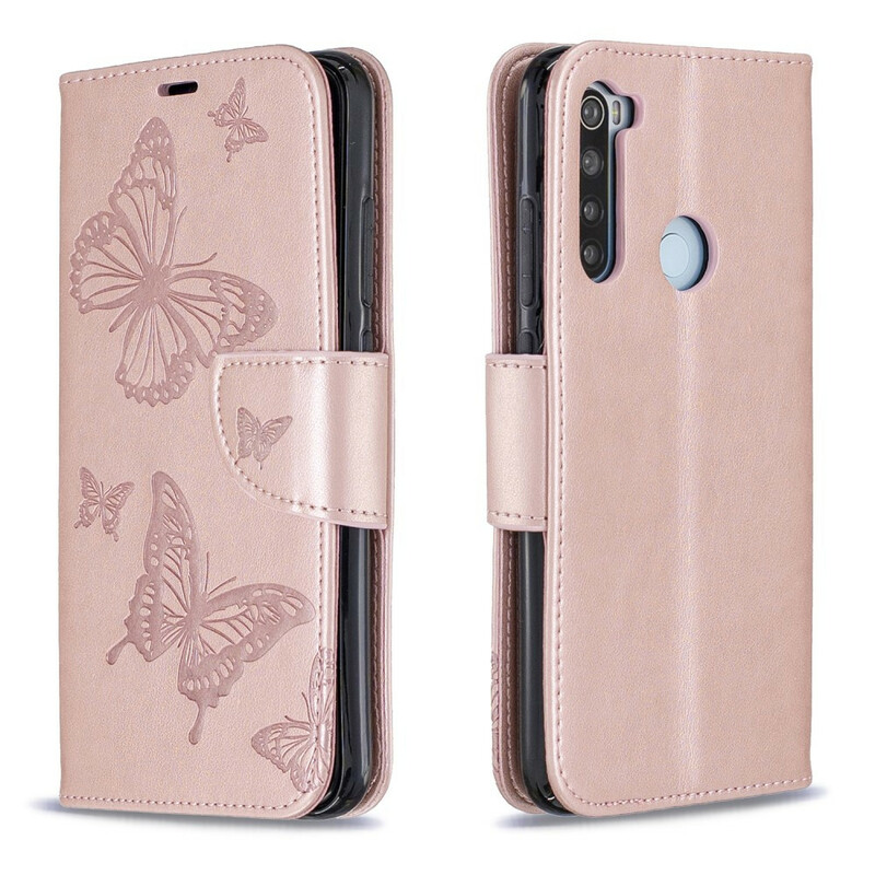 Housse Xiaomi Redmi Note 8 Papillons Imprimés à Lanière Housse Xiaomi Redmi Note 8 Papillons Imprimés à Lanière