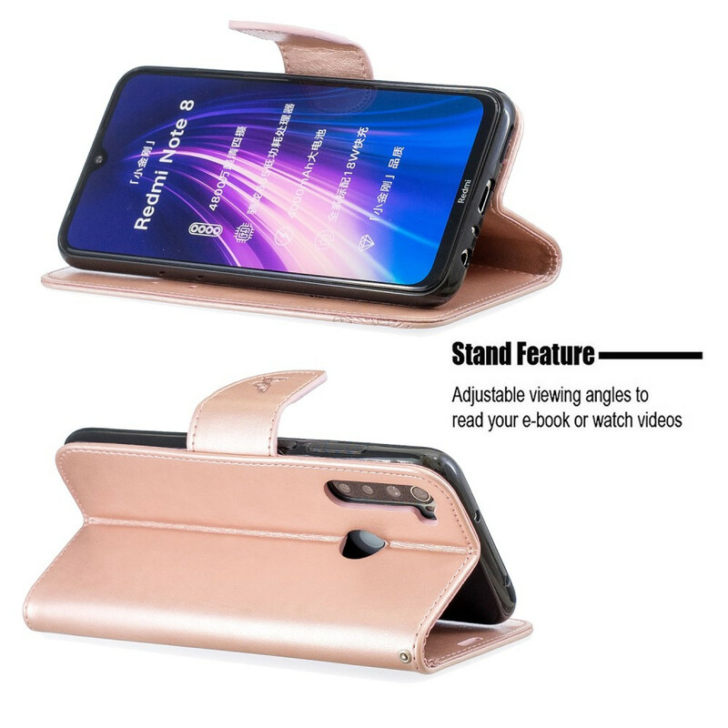 Housse Xiaomi Redmi Note 8 Papillons Imprimés à Lanière Housse Xiaomi Redmi Note 8 Papillons Imprimés à Lanière