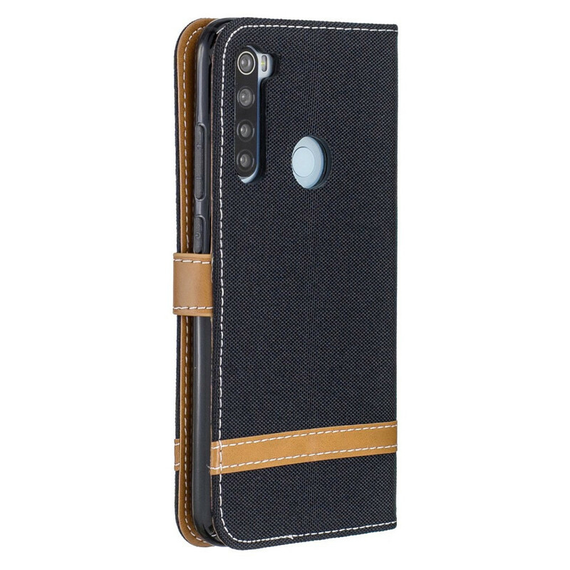 Housse Xiaomi Redmi Note 8 Tissu et Effet Cuir à Lanière Housse Xiaomi Redmi Note 8 Tissu et Effet Cuir à Lanière