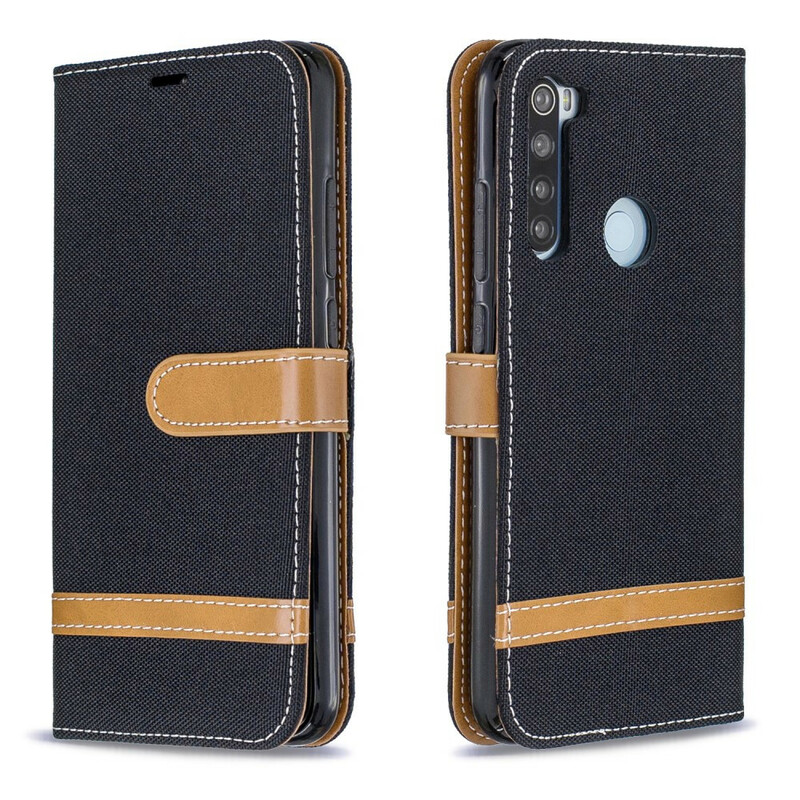 Housse Xiaomi Redmi Note 8 Tissu et Effet Cuir à Lanière Housse Xiaomi Redmi Note 8 Tissu et Effet Cuir à Lanière