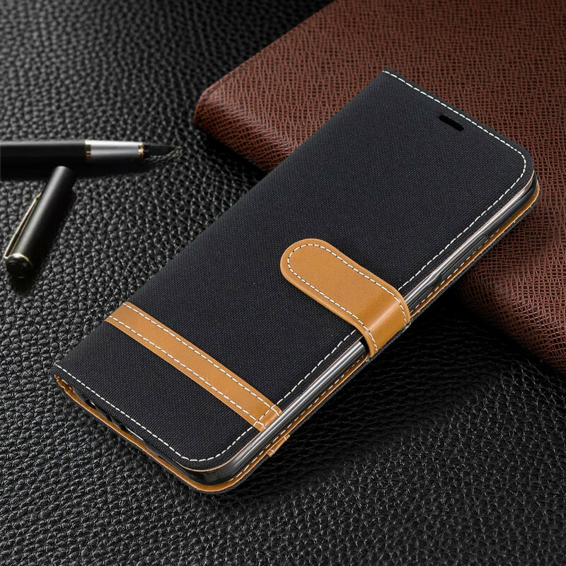 Housse Xiaomi Redmi Note 8 Tissu et Effet Cuir à Lanière Housse Xiaomi Redmi Note 8 Tissu et Effet Cuir à Lanière