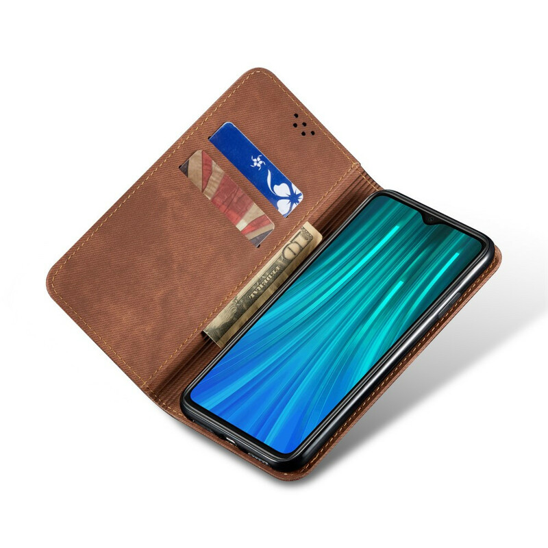 Flip Cover Xiaomi Redmi Note 8 Tissu Jeans