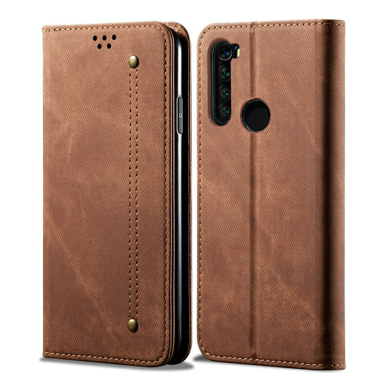 Flip Cover Xiaomi Redmi Note 8 Tissu Jeans