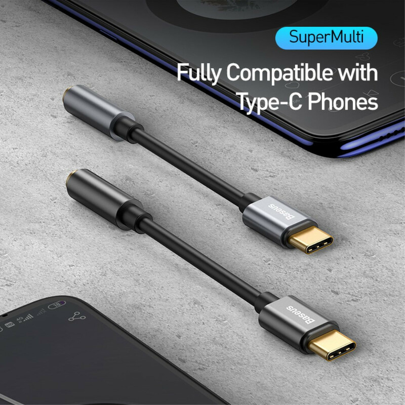 Adaptateur BASEUS L54 Type-C Mâle à 3,5 Mm Femelle avec Câble Adaptateur BASEUS L54 Type-C Mâle à 3,5 Mm Femelle avec Câble