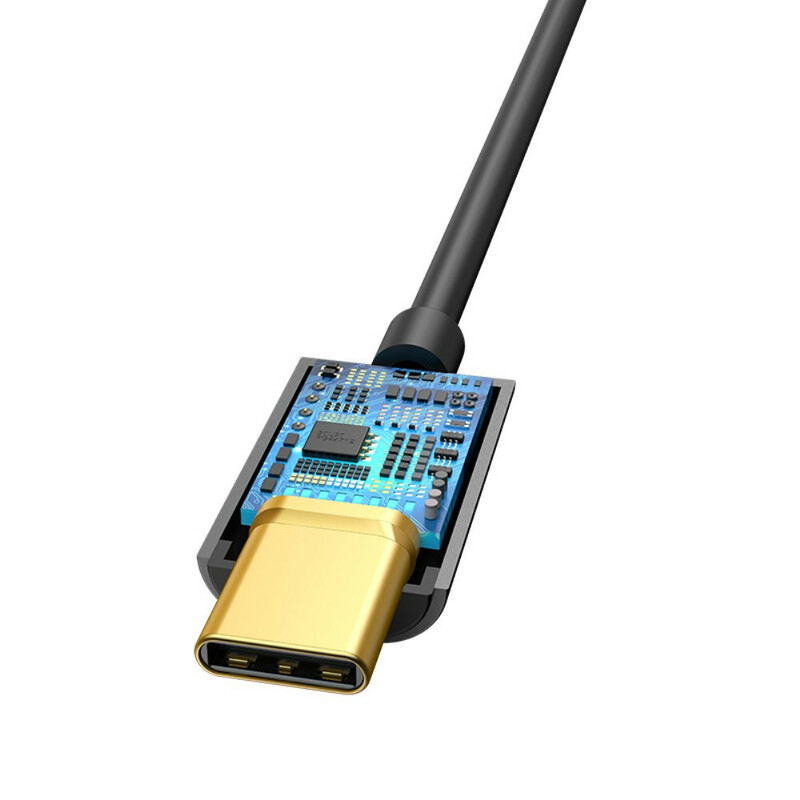 Adaptateur BASEUS L54 Type-C Mâle à 3,5 Mm Femelle avec Câble Adaptateur BASEUS L54 Type-C Mâle à 3,5 Mm Femelle avec Câble